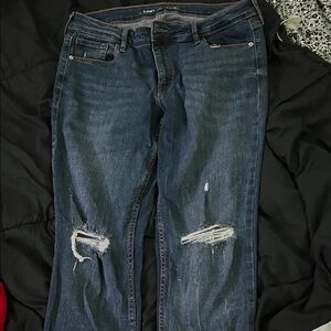 Old Navy Dark Blue Distressed Boyfriend Jeans